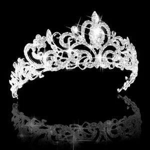 Zeabcar Headband Women's Wedding Bridal Princess Rhinestone Prom Hair Zeabcar Crown Veil Headband